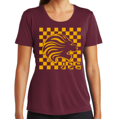 Womens JBE Checkered Black or Maroon Dri-Fit Tee Thumbnail