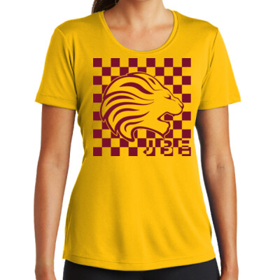 Womens JBE Checkered Gold Dri-Fit Tee Thumbnail