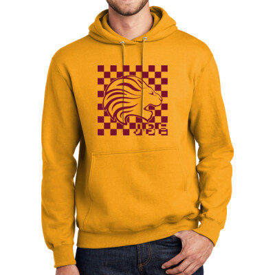 Adult JBE Checkered Gold Pullover Hooded Sweatshirt Thumbnail