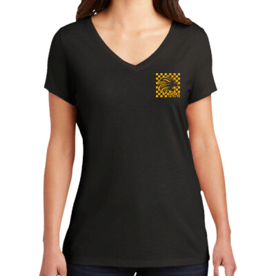 Women's JBE Checkered Triblend V-Neck T-shirt Thumbnail
