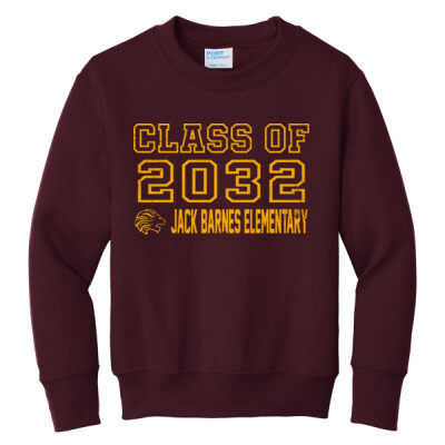 Youth 6th Grade Black or Maroon Crewneck Sweatshirt-2 Thumbnail
