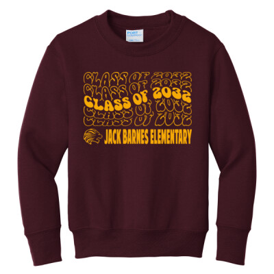 Youth 6th Grade Black or Maroon Crewneck Sweatshirt-1 Thumbnail